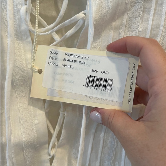 NWT Temperley Eyelet Top Sz S - Picture 4 of 8